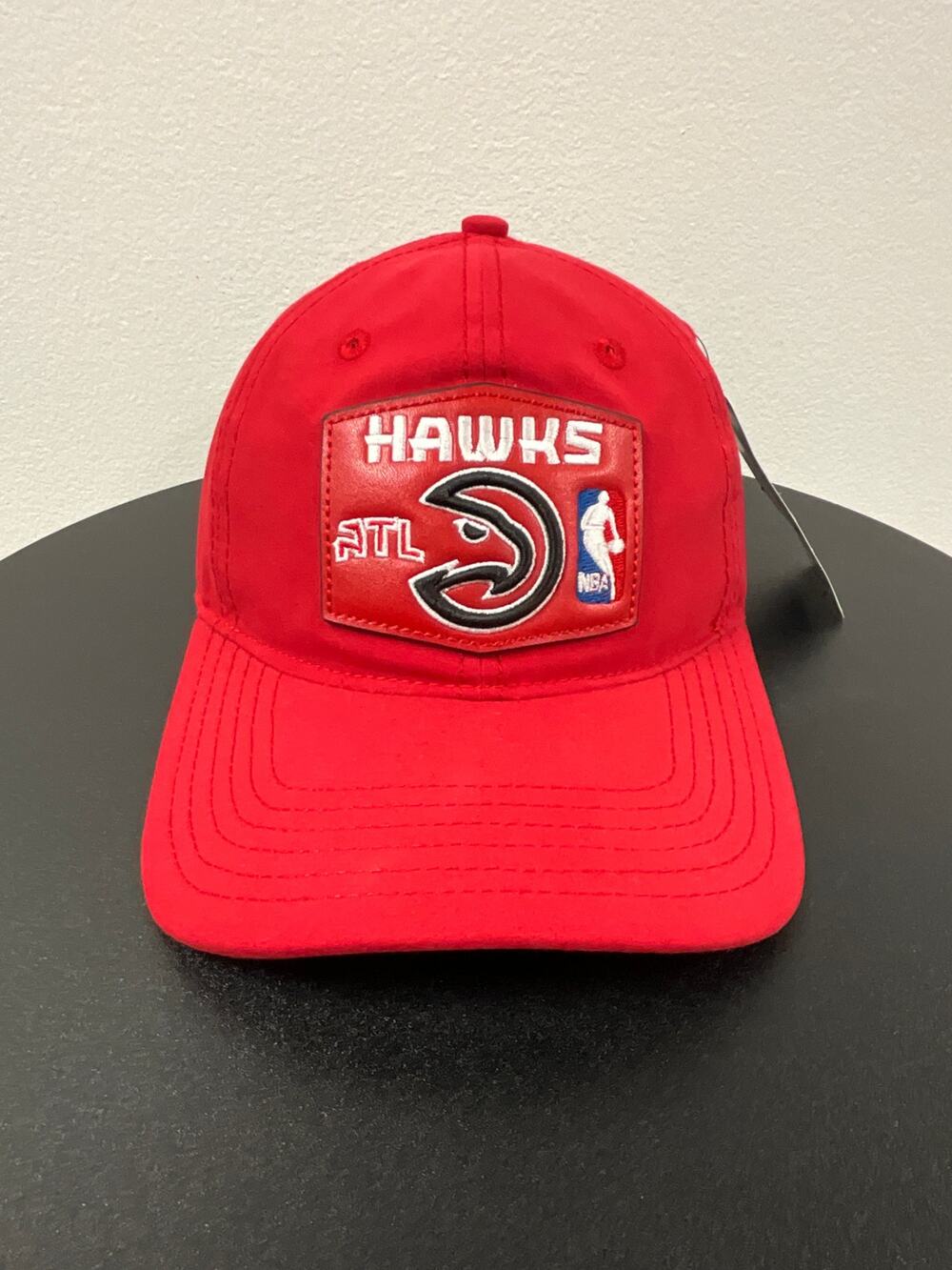 Pro Standard Atlanta Hawks ATL Leather Patch Adjustable Hat NBA Red NWT OSFM